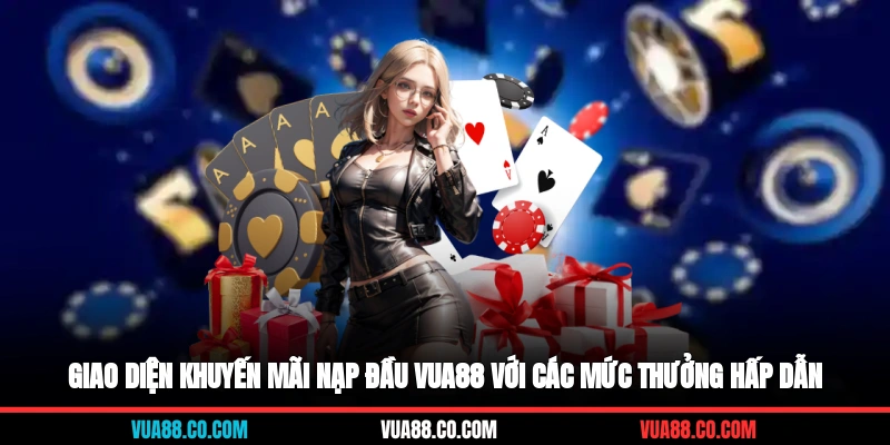 Giao diện khuyến mãi nạp đầu VUA88 với các mức thưởng hấp dẫn